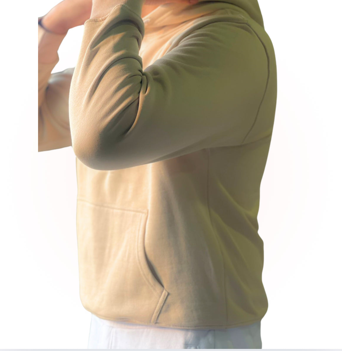 beige oversized fleece hoodie