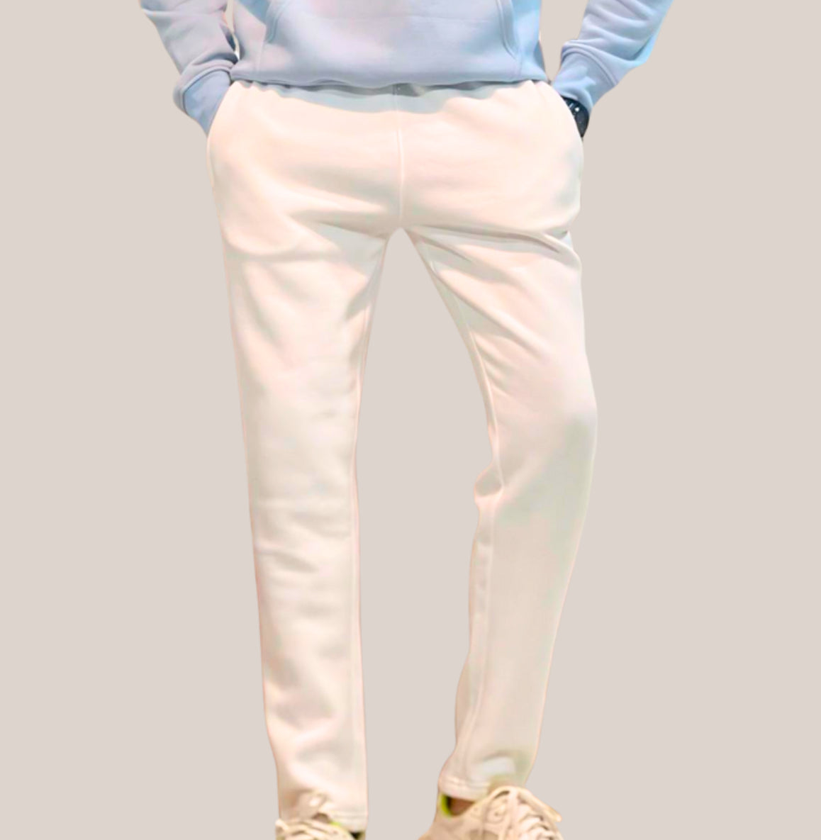 Pure white fleece trouser